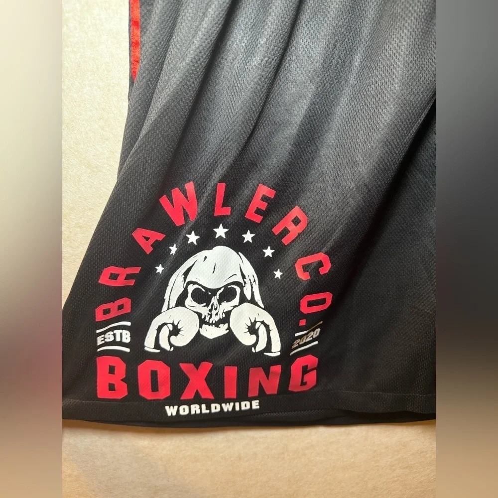 Men's Boxer Boxing Black Red Athletic Mesh Shorts Brawler Co. Size 2XL NWOT
